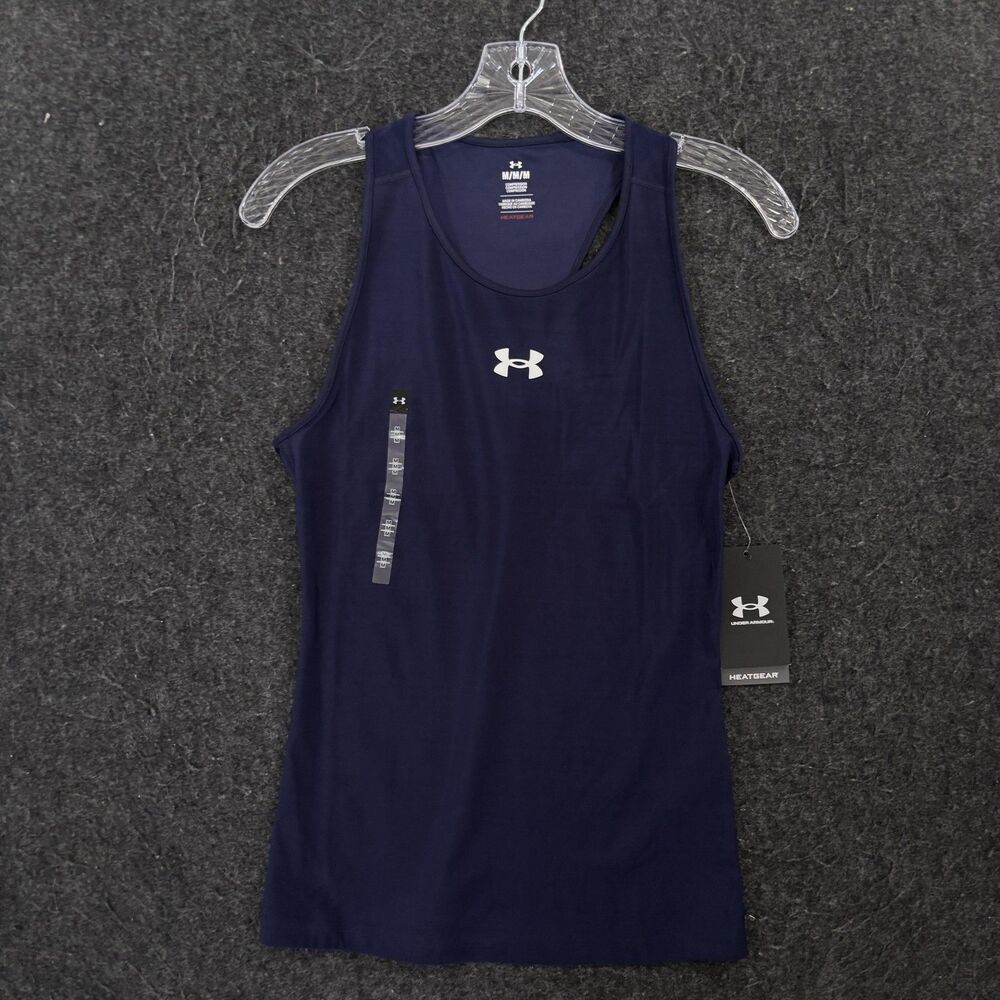 Under Armour Tank Top Women's Medium Navy Blue HeatGear OG Compression Running